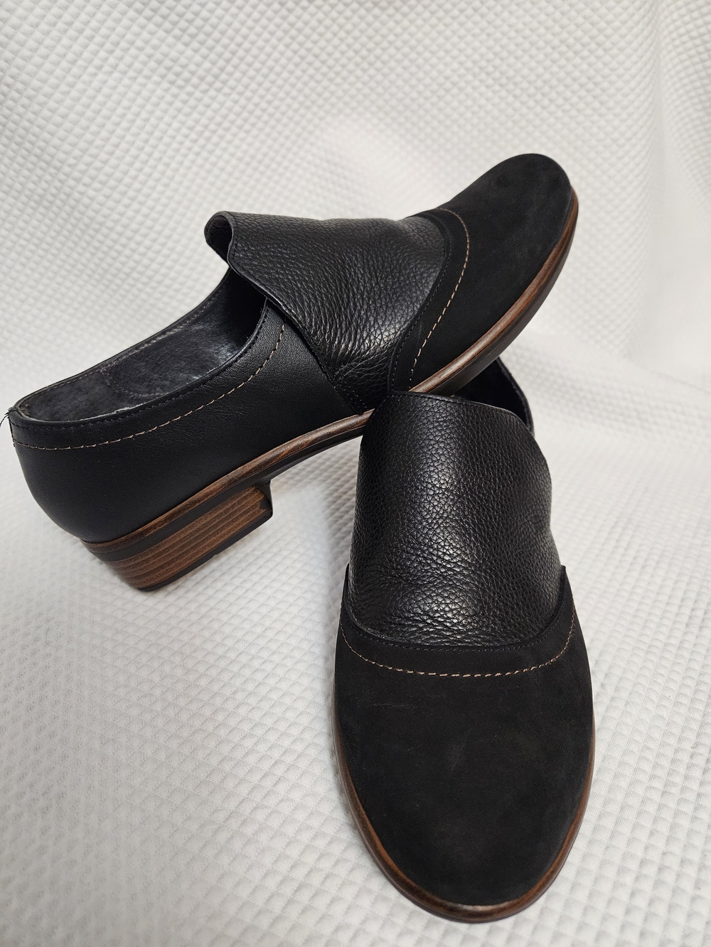 Naot Women's Black Leather & Suede Slip-On Loafers Size 38 (US 7.5)